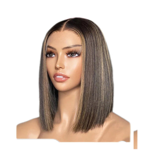 Lace front wig - Coupe carré naturel Ombré Lace HD| Malkiabox