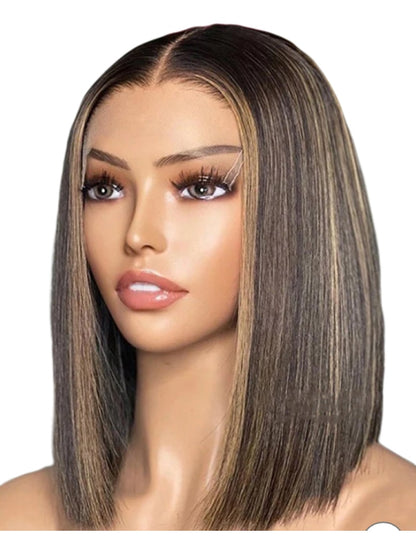 Lace front wig - Coupe carré naturel Ombré Lace HD| Malkiabox